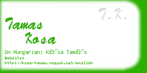 tamas kosa business card